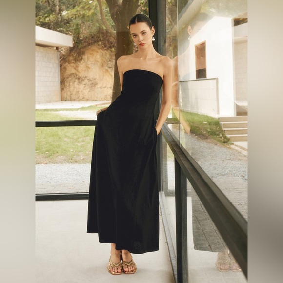 Commense Dresses & Skirts - Commense Linen Blends Basic Pockets Tube Long Dress black size XS/2